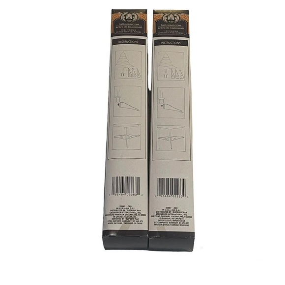 SET OF TWO Mini Halloween Trees Tabletop Black Orange 11 x 11 x 18 inches - Picture 12 of 13